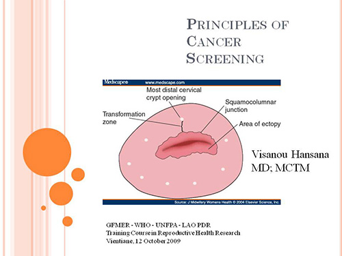 Principles of cancer screening - Visanou Hansana