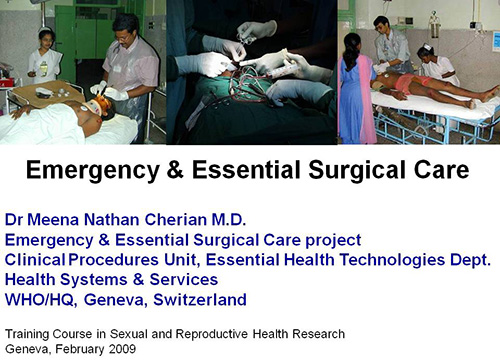 Emergency and essential surgical care - Meena Nathan Cherian