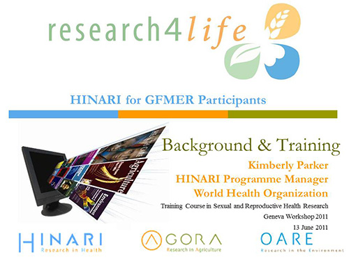 HINARI for GFMER participants - Kimberly Parker
