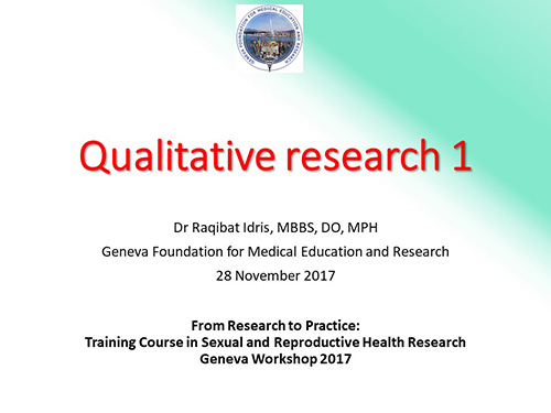 Qualitative research 1 - Raqibat Idris