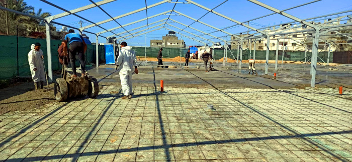Construction of the PCRF field hospital, Southern Gaza, Palestine - Suha Baloushah