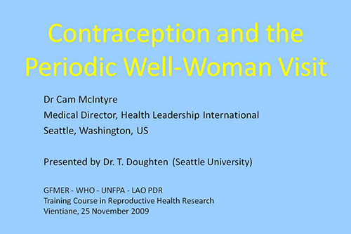 Contraception and the periodic well-woman visit - Cam McIntyre, Ted Doughten