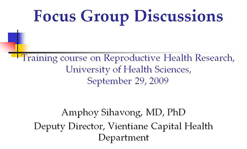 Focus group discussions - Amphoy Sihavong