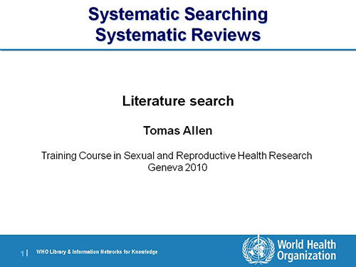 Literature search - Tomas Allen