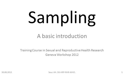 Sampling. A basic introduction - Armando Seuc