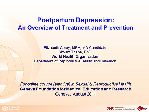 Postpartum depression: An overview of treatment and prevention - Elizabeth Corey, Shyam Thapa