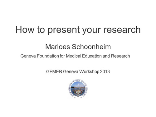 How to present your research - Marloes Schoonheim