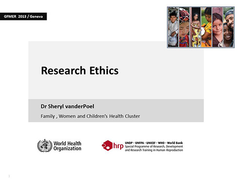 Research ethics - Sheryl van der Poel