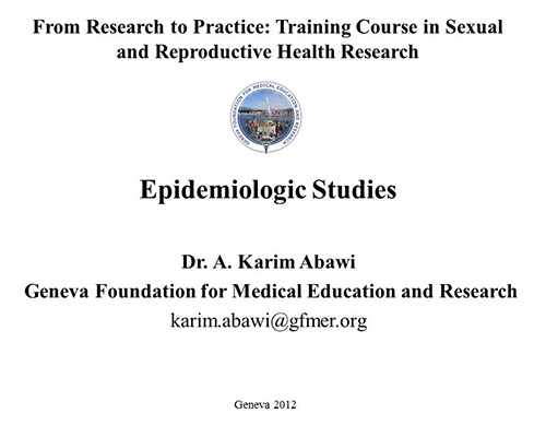 Epidemiologic studies - Karim Abawi