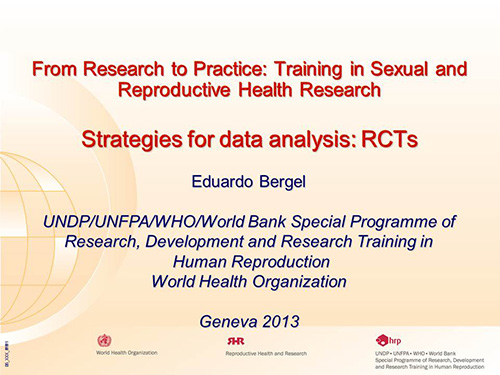 Strategies for data analysis: RCTs - Eduardo Bergel