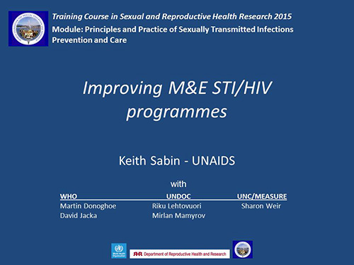 Improving monitoring and evaluation of STI/HIV programmes - Keith Sabin
