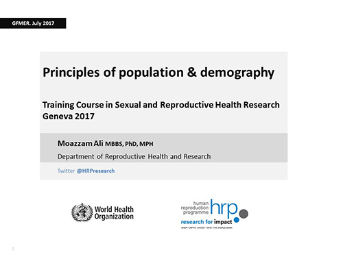 Principles of population and demography - Moazzam Ali