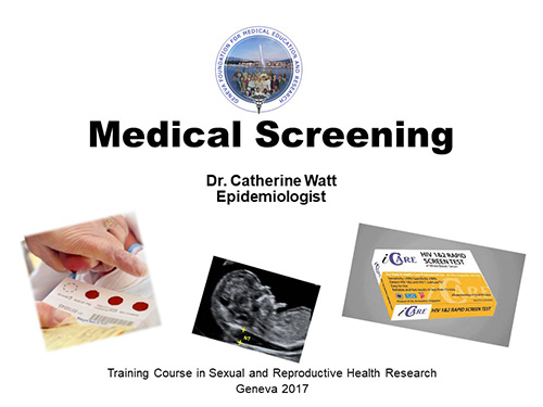 Medical screening - Catherine Watt