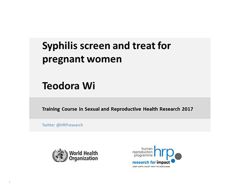 Syphilis screen and treat for pregnant women - Teodora Wi