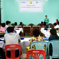 Training on EmONC for primary emergency care diploma students in Yangon, Myanmar - Khin Latt
