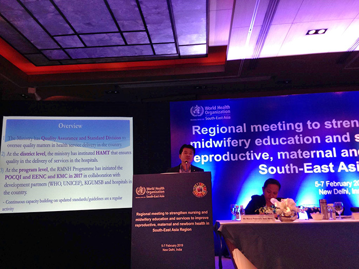Regional meeting to strengthen nursing and midwifery education and services to improve reproductive, maternal and newborn health in South East Asia Region, New Delhi, India - Pema Lethro