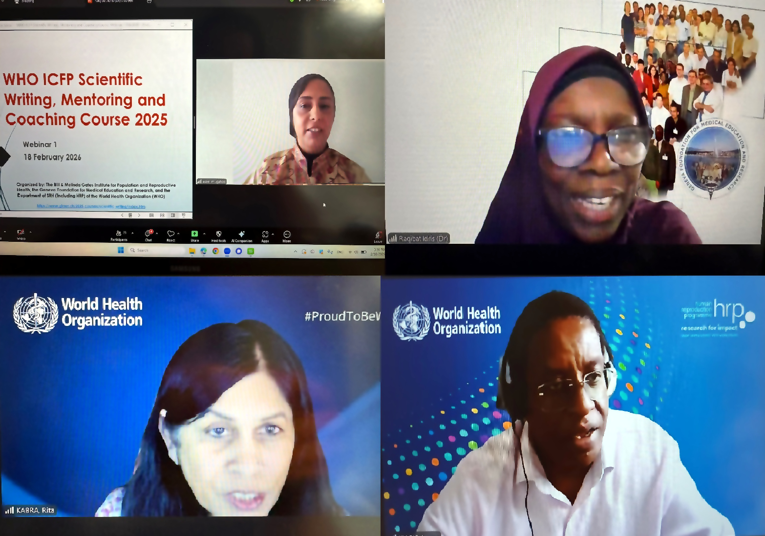 WHO ICFP Scientific Writing, Mentoring and Coaching Course 2025: Webinar 1 - Raqibat Idris