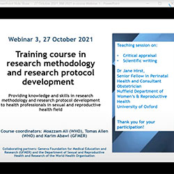 GFMER training course in research methodology and research protocol development 2021, Webinar 3 - Raqibat Idris