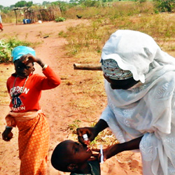 Vaccination of a child during Immunisation Plus Days (IPD) at a Fulani settlement, Gombe, Nigeria - Saude Abdullahi Ibrahim